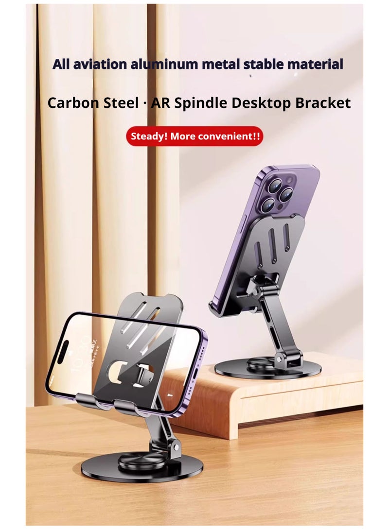 Metal Phone Holder Violet 360° rotatable desktop phone holder, foldable and adjustable aluminum metal phone holder, compatible with iPhone 14/14 Plus/14 Pro/14 and other handheld tablets  - Image 3