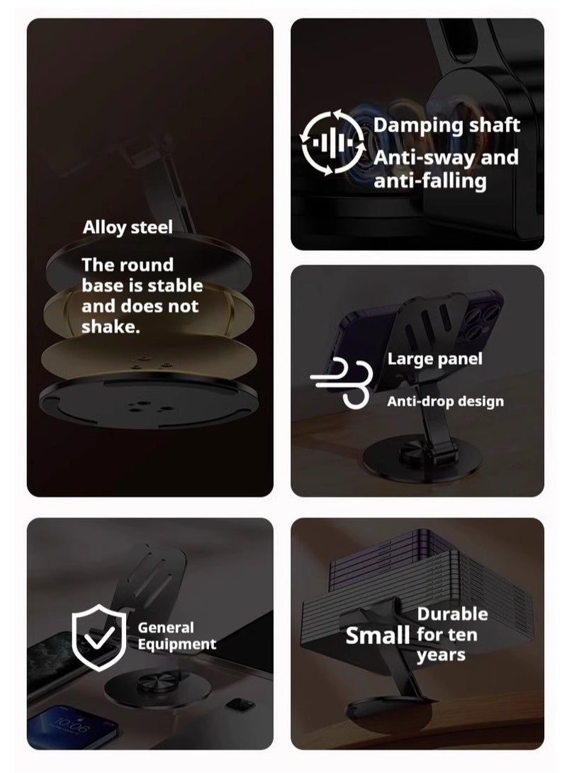 Metal Phone Holder Violet 360° rotatable desktop phone holder, foldable and adjustable aluminum metal phone holder, compatible with iPhone 14/14 Plus/14 Pro/14 and other handheld tablets  - Image 4
