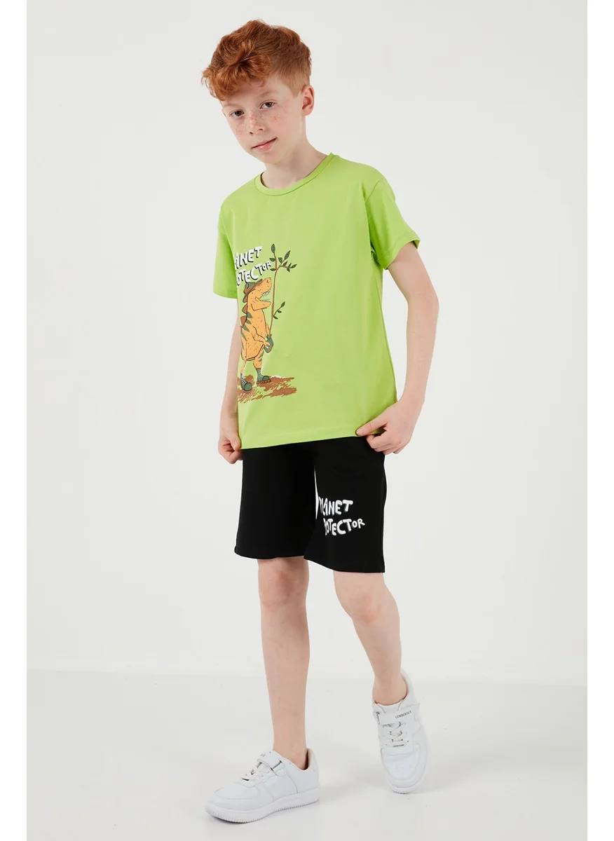 Lela Cotton Regular Fit Crew Neck Top and Bottom Set with Shorts Boy's Suit 6212009