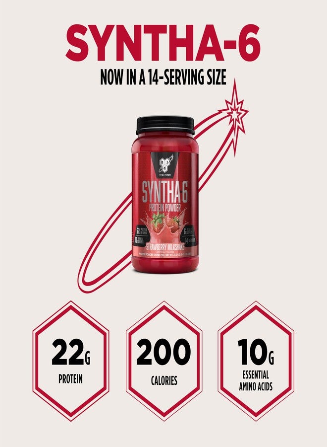 BSN SYNTHA-6 Premium Protein Powder with 6g of Fiber, Whey Isolate, Micellar Casein, Milk Protein Isolate, 6g of Fat, Strawberry Milkshake, 14 Servings, 1.45 Pound (Packaging May Vary) - Image 4
