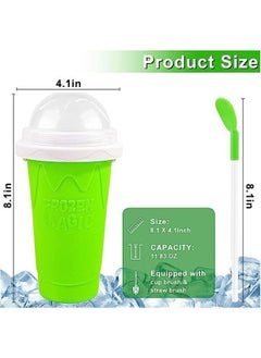 Arabest Slushie Maker Cup,Magic Quick Frozen Smoothies Cup, Cooling Cup, Double Layer Squeeze Slushy Maker Cup, Homemade Milk Shake Ice Cream Maker  (blue）  - Image 2