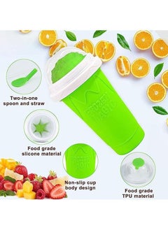 Arabest Slushie Maker Cup,Magic Quick Frozen Smoothies Cup, Cooling Cup, Double Layer Squeeze Slushy Maker Cup, Homemade Milk Shake Ice Cream Maker  (blue）  - Image 4