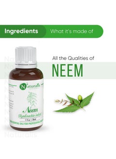 Naturalis Essence Of Nature Neem Oil 100% Undiluted Pure And Natural Therapeutic Grade For Hair Growth And Skin Care - 30Ml  - Image 3