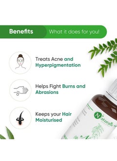 Naturalis Essence Of Nature Neem Oil 100% Undiluted Pure And Natural Therapeutic Grade For Hair Growth And Skin Care - 30Ml  - Image 4