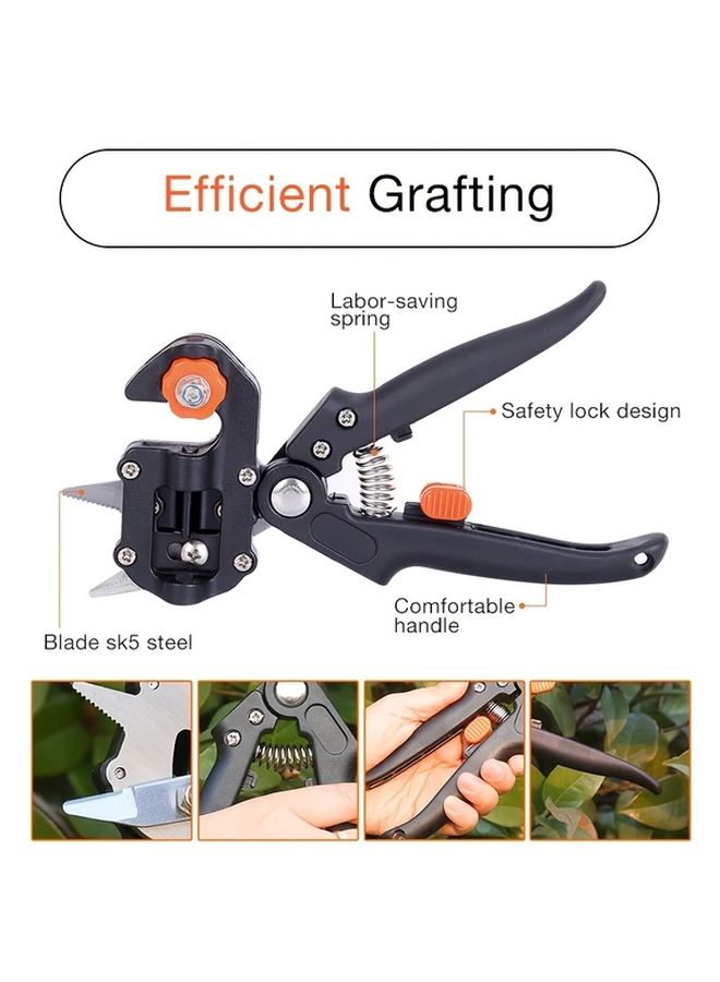 1 Set Black Grafting Pruner Professional Garden Tools Pruning Shears Fruit Tree Secateurs Seedling Grafting Machine - Image 3