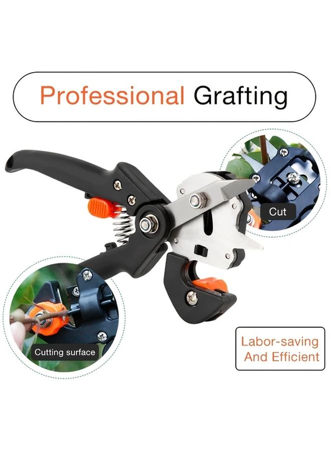 1 Set Black Grafting Pruner Professional Garden Tools Pruning Shears Fruit Tree Secateurs Seedling Grafting Machine - Image 1
