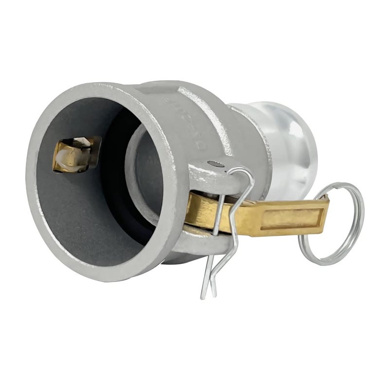 Gloxco Aluminum Type DA Cam and Groove Hose Fitting, Reducer, 2" Female Camlock x 1.5" Male Camlock (CAM-2015-DA-AL) - Image 4
