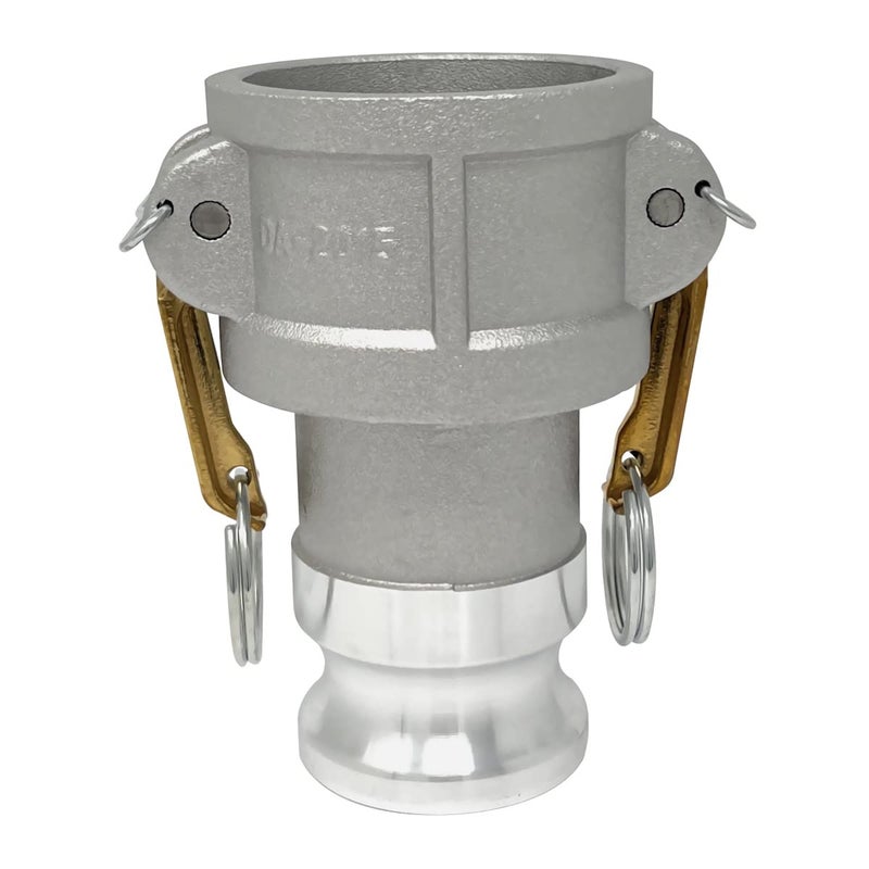 Gloxco Aluminum Type DA Cam and Groove Hose Fitting, Reducer, 2" Female Camlock x 1.5" Male Camlock (CAM-2015-DA-AL) - Image 1