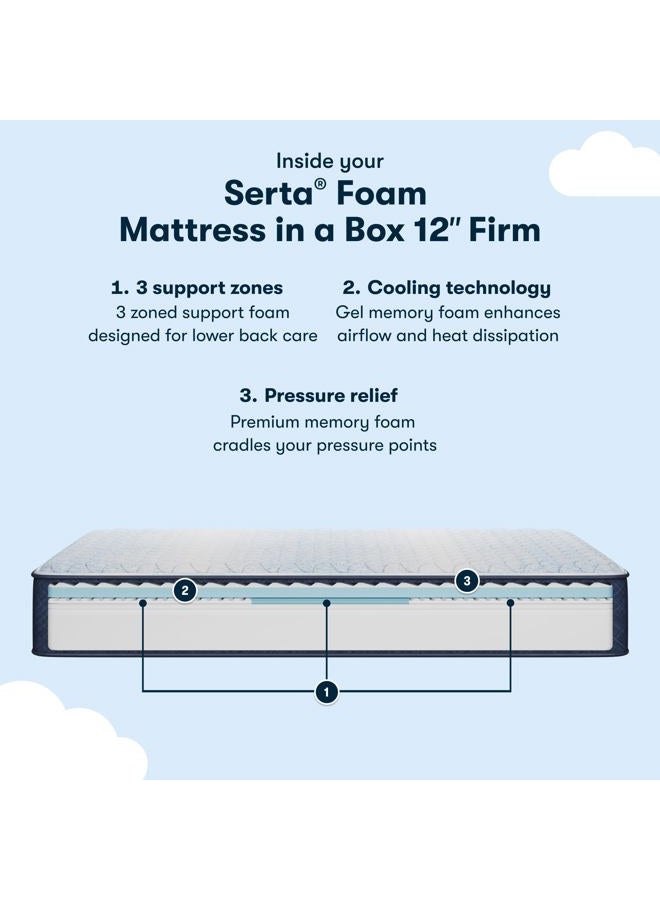 Serta Sleeptrue Firm 12" Queen Memory Foam Mattress in a Box, Cooling, Breathable, and Pressure Relieving - 100 Night Trial, CertiPUR-US Certified and 10 Year Limited Warranty - Image 2