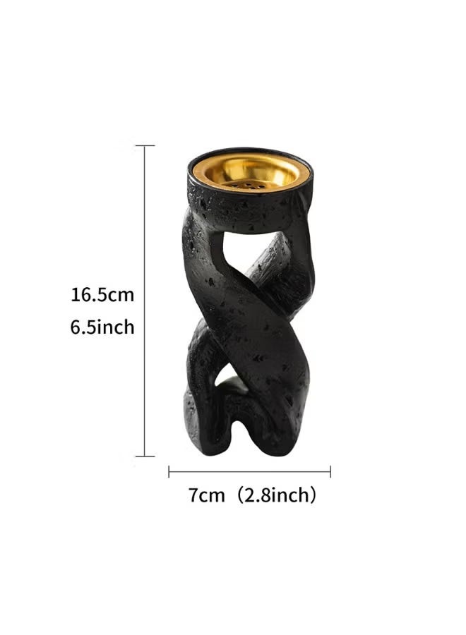 لارافيل ديكورات رمضان العربية مبخرة حلزونية بسيطة لتنقية الهواء في المنزل والتأمل واليوغا والاسترخاء بتصميم أنيق للاستخدام الداخلي - حجم كبير، أسود - Image 2