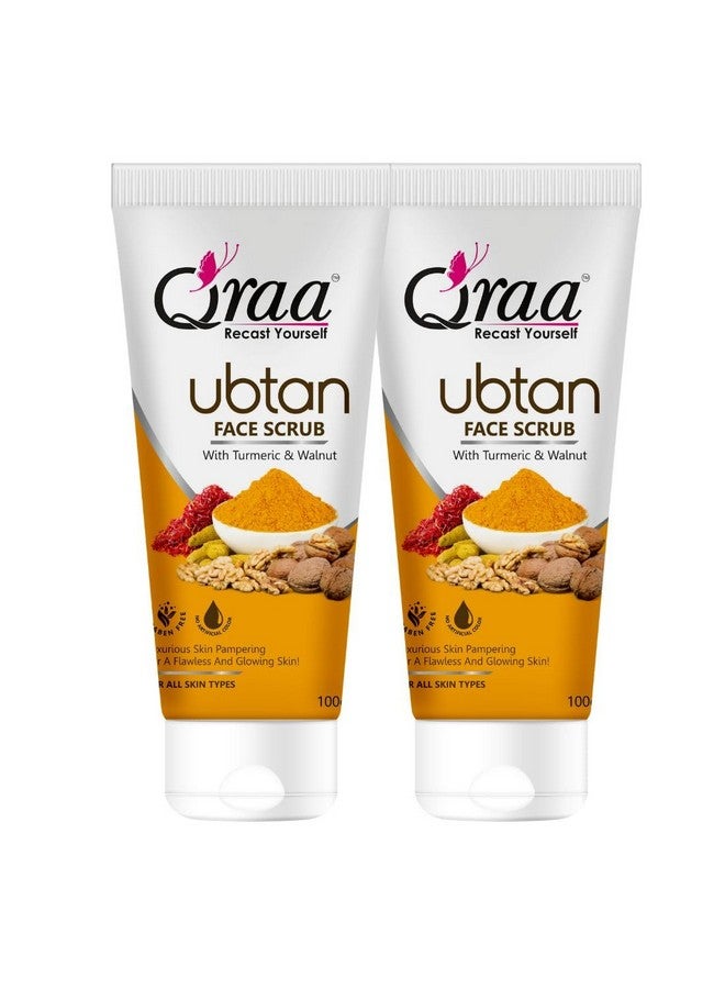 Qraa Ubtan Face Scrub For All Skin Type With Turmeric & Saffron For Tan Removal Glow & Radiance Pack Of 2 X 100G - Image 1