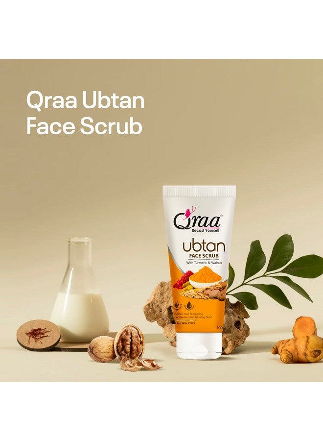 Qraa Ubtan Face Scrub For All Skin Type With Turmeric & Saffron For Tan Removal Glow & Radiance Pack Of 2 X 100G - Image 2