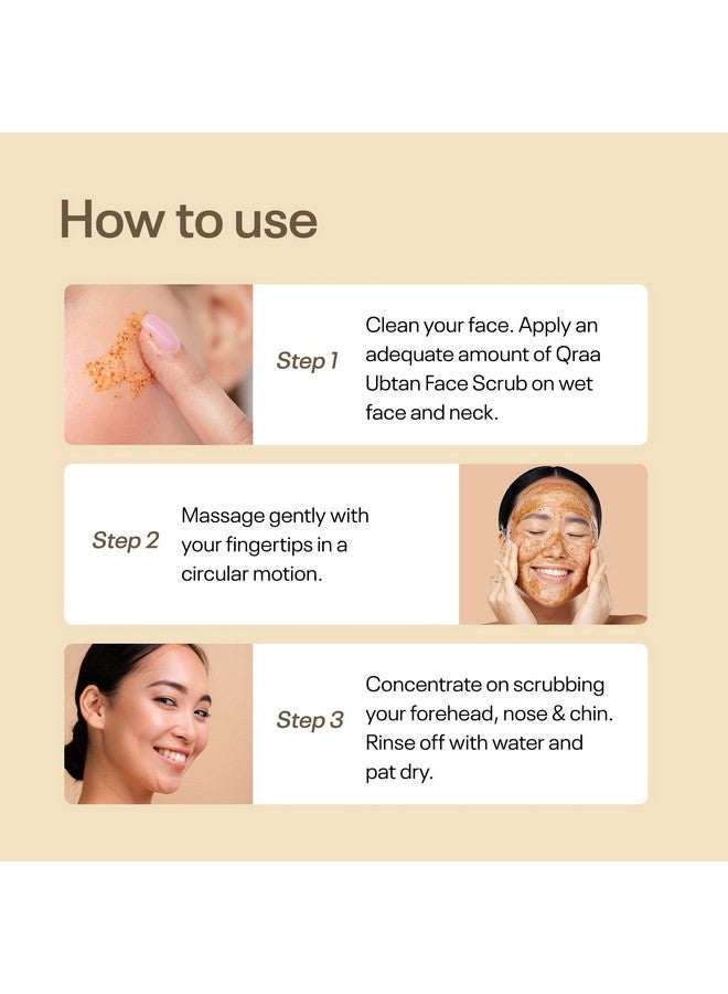 Qraa Ubtan Face Scrub For All Skin Type With Turmeric & Saffron For Tan Removal Glow & Radiance Pack Of 2 X 100G - Image 5