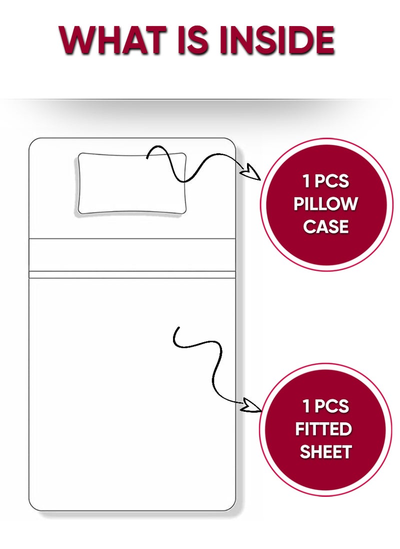 REDTOMMY LIGHT GREY Extra Deep Pocket Single Size Cotton Sheet Set 100x200+20cm - Image 5