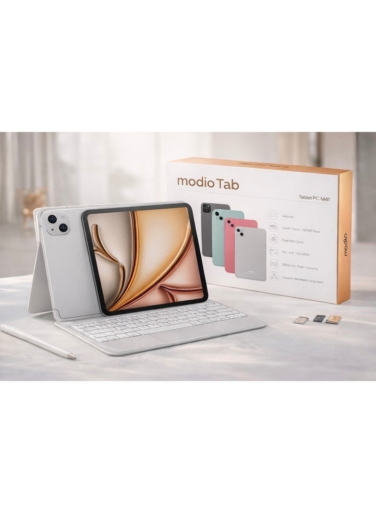 MODIO TAB ModioTab Tablet PC M41 10.1 Inch Android Tablet – 8000mAh Battery, Dual Camera, Dual SIM, WiFi Tablet with Free Accessories - Image 1