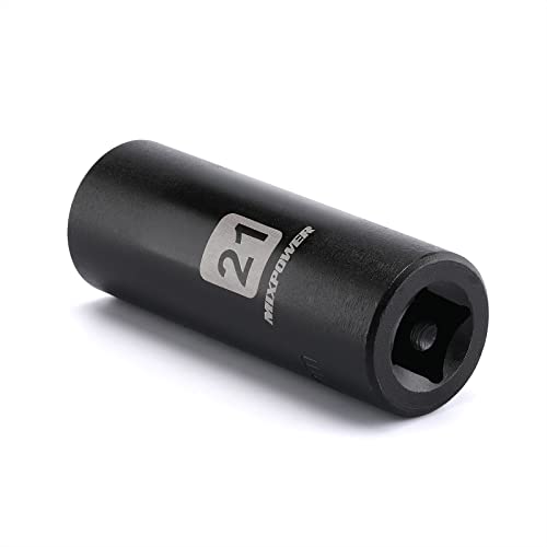 MIXPOWER 1/2-Inch Drive Deep Impact Socket, 21mm, CR-V, Metric, 6 Point, Deep - Image 2