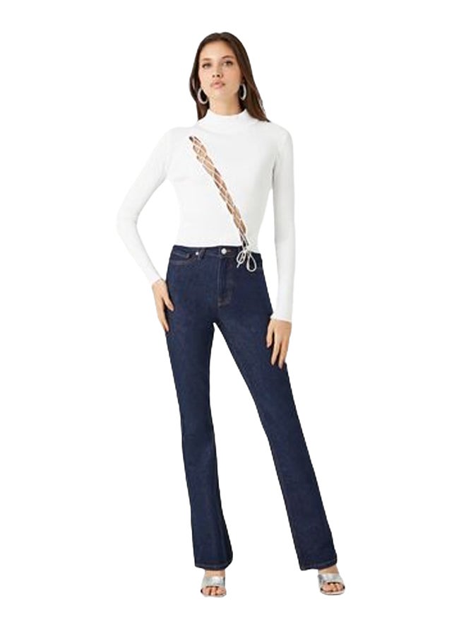 FOREVER 21 - Lace-Up Mock Neck Top - Image 1