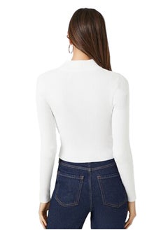 FOREVER 21 Lace-Up Mock Neck Top  - Image 4