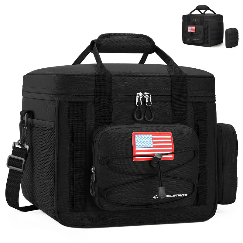 Maelstrom Tactical Lunch Box, Insulated Lunch Bag for Men, Large Leakproof Soft Cooler Bag with Detachable MOLLE Bags, Durable Lunch Tote for Adult Women Work,Picnic,20 Cans/15 L, Black - Image 1