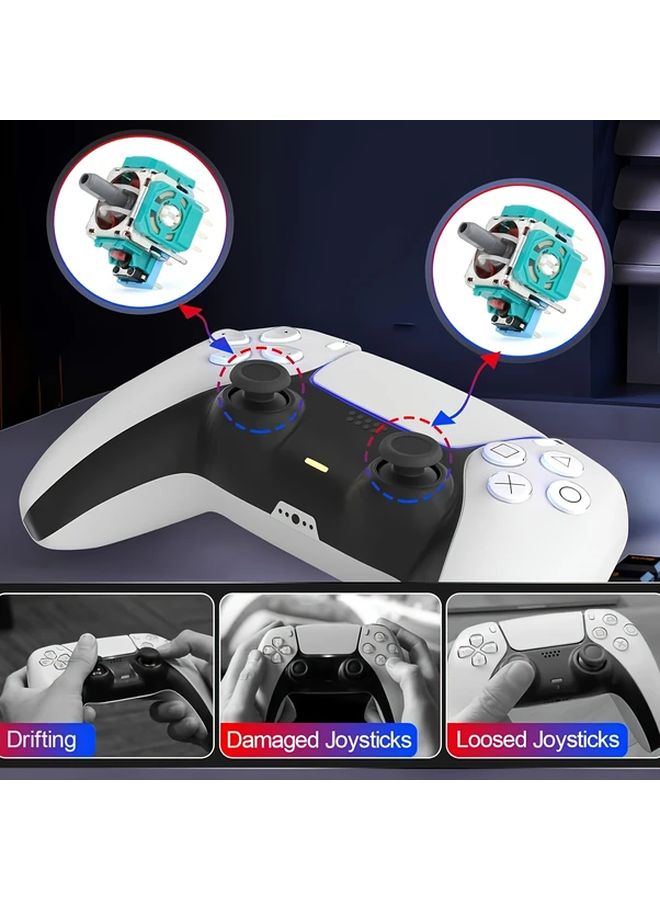أداة إصلاح وحدة تحكم PS5 5 قطع بديل ثلاثي الأبعاد معدني للعصا مع مفك براغي لـ Dualsense - Image 5