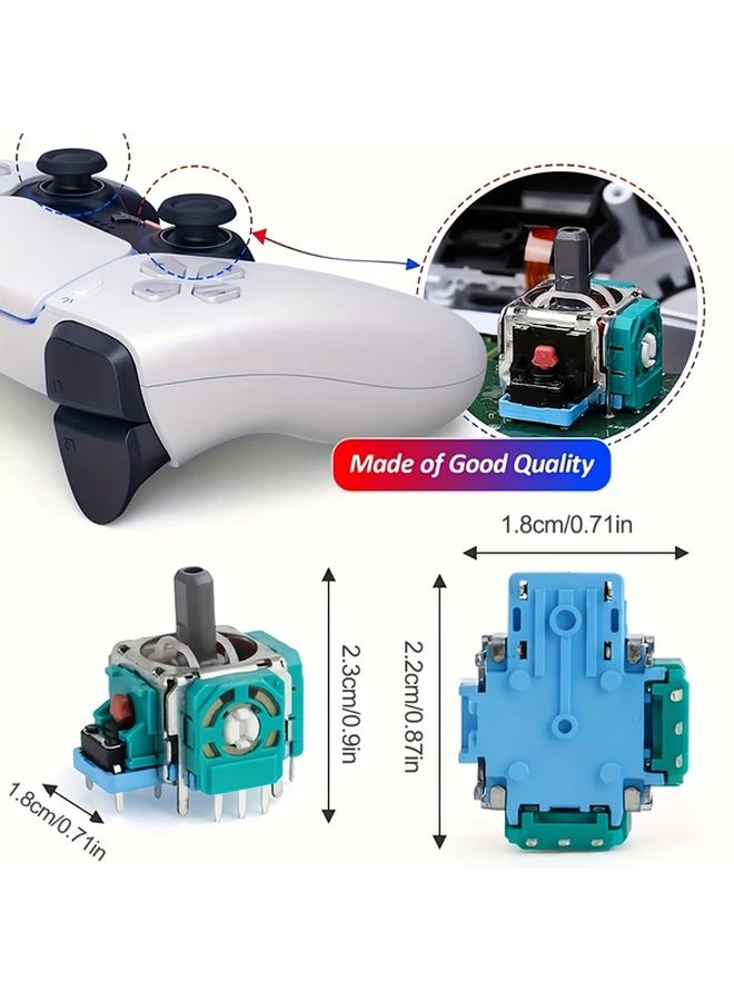 أداة إصلاح وحدة تحكم PS5 5 قطع بديل ثلاثي الأبعاد معدني للعصا مع مفك براغي لـ Dualsense - Image 3