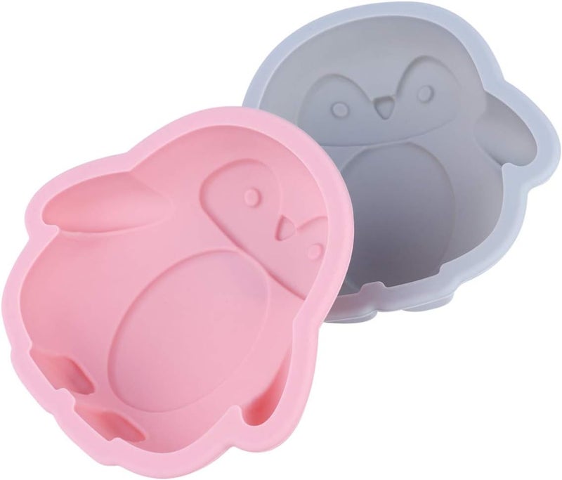 woobles 2pcs Silicone Cake Mold Pan Penguin Shape Dessert Ice Cream Chocolates Mold for DIY Christmas Holiday Candy Gummy Gelatin Jello Jelly - Image 1