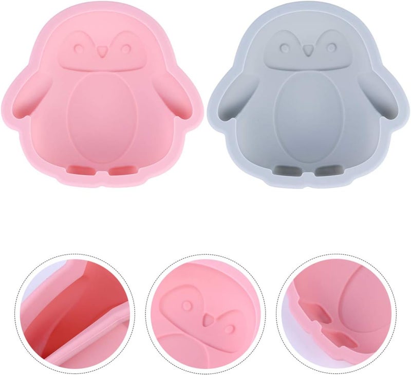 woobles 2pcs Silicone Cake Mold Pan Penguin Shape Dessert Ice Cream Chocolates Mold for DIY Christmas Holiday Candy Gummy Gelatin Jello Jelly - Image 3