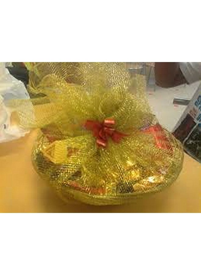 3A Featuretail Flower Mesh Net for Bouquet Decor, Gift Wrapping, Party Hall Decor & Trousseau Gift Packing (Golden, 30 inch Width, 50 Yards Length) - Image 2