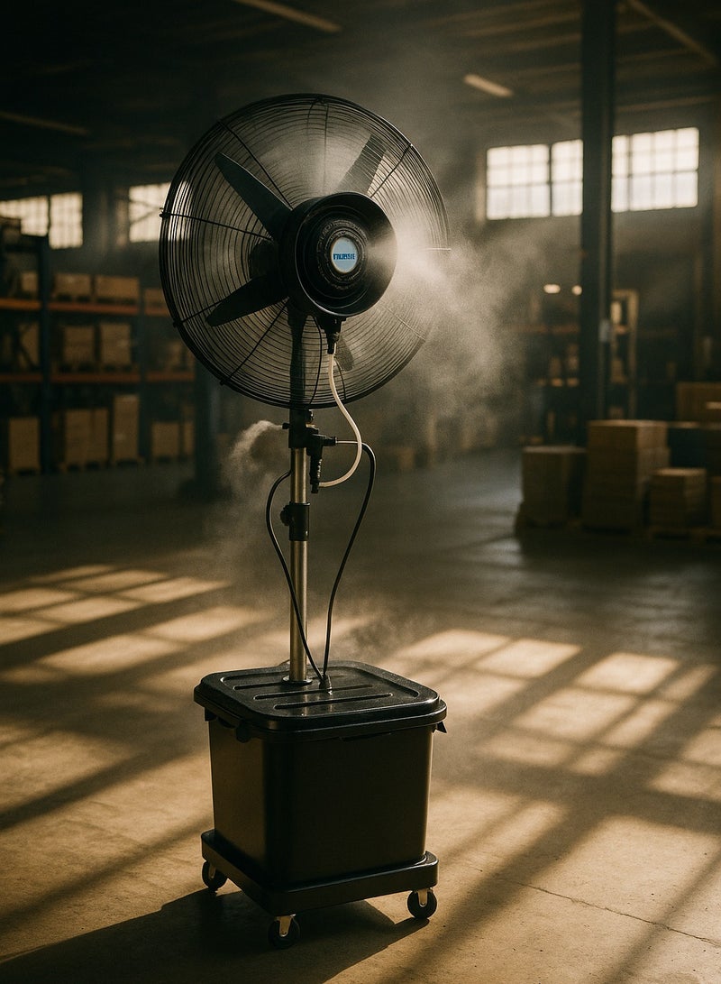 MODI Industrial Fan With Water Sprayer | Floor-Mounted Water Misting Stand Fan With 42 Large Capacity Tank | For Commercial and Outdoor Use  - Image 3