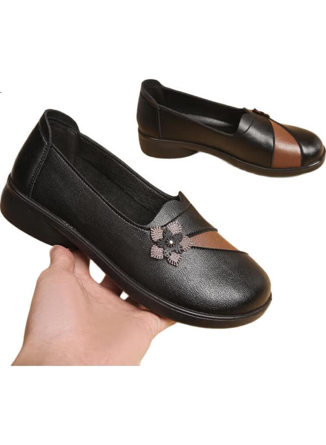 Egchi Women'S Mom Shoes, Non-Slip Soft Sole, Slip-On, Outdoor Casual Nurse Shoes, Hc005, Black, Size 38 - Image 1