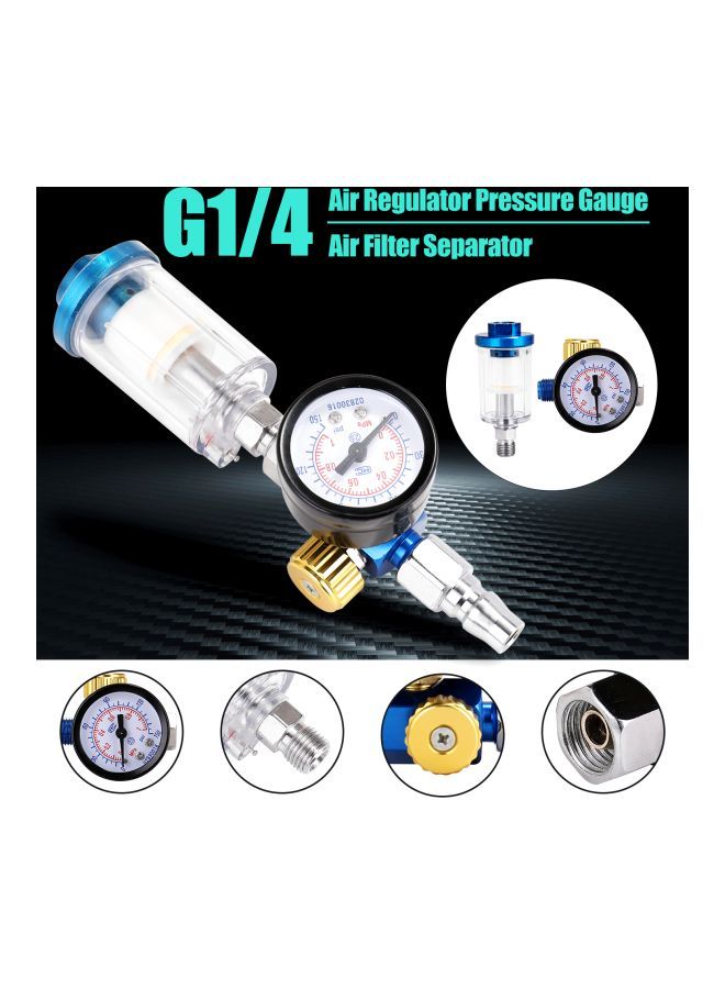 Loquat Air Regulator Pressure Gauge Black/Clear/Red 10x4x10cm - Image 4