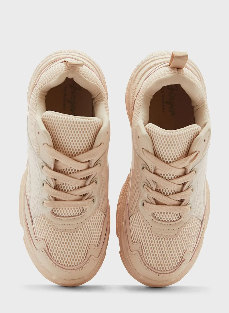 Ginger Textured Patent Chunky Sneaker