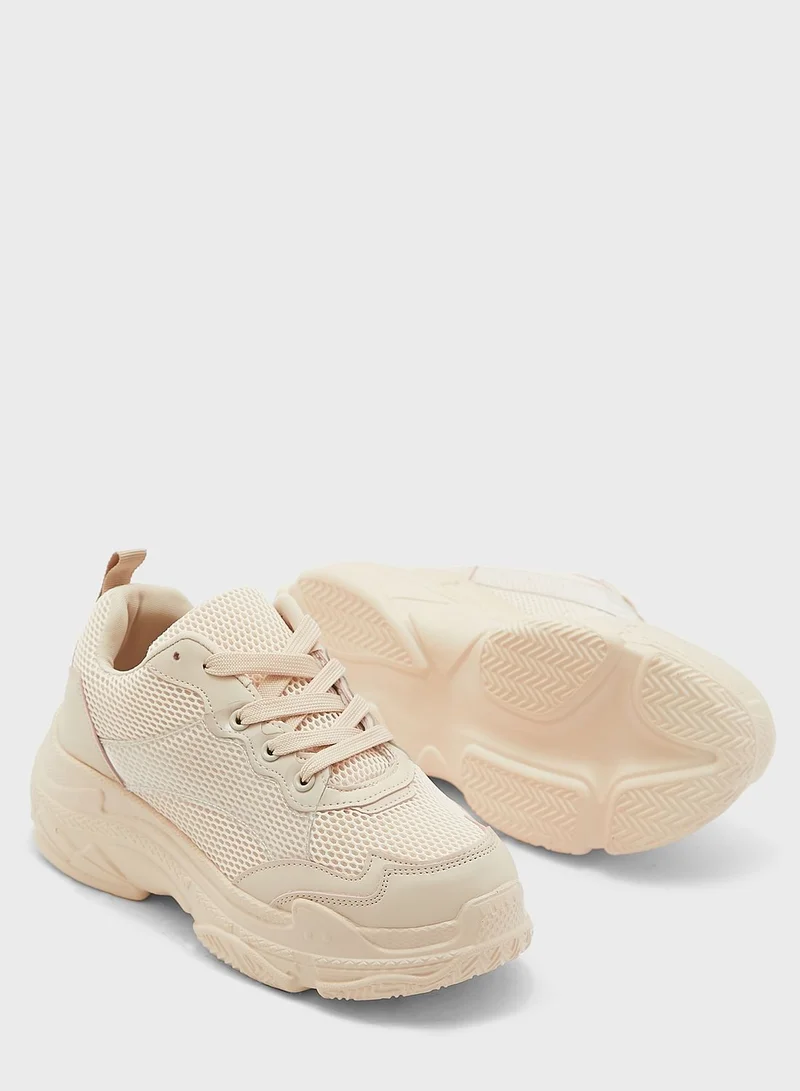 Ginger Textured Patent Chunky Sneaker