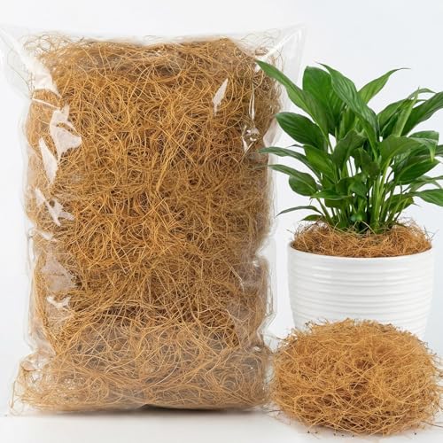MAQIHAN Natural Coconut Husk Fiber Organic Coconut Husk Silk for PlantsBird Nesting MaterialOrganic Coco Coir for PlantsPerfect for Greenery CoveringHome Decoration 85 Brown - Image 1