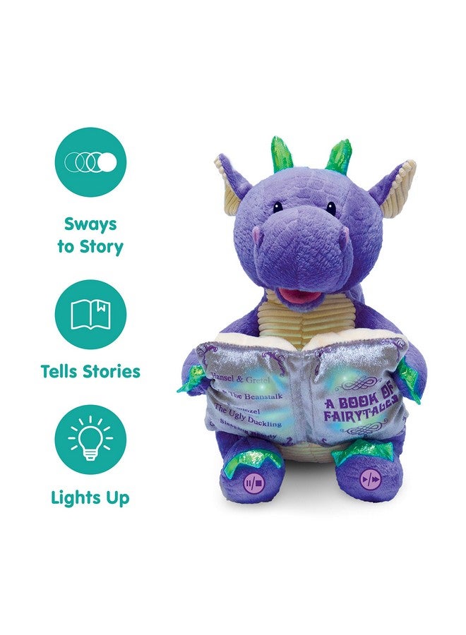 كادل بارن لعبة حيوان محشو متحركة مقاس 12 بوصة من Dalton The Storytelling Dragon | يتحرك الفم ويتأرجح الرأس ويضيء الكتاب | يروي 5 حكايات خرافية - Image 2