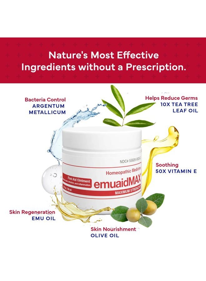 emuaid EMUAIDMAX Eczema Ointment, Maximum Strength Soothing Relief for Eczema, Psoriasis, Athlete's Foot, Jock Itch, Rashes, Itchy, Dry, Irritated Skin and Minor Skin Irritations, 16oz - Image 3