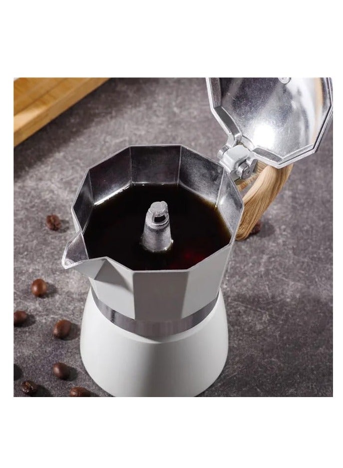 Liying Stovetop Espresso Maker Moka Pot (3cup), Leak-Proof, Perfect for Authentic Cuban & Italian Style Espresso (Beige)  - Image 2