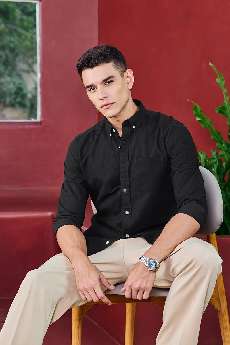 سنيتش قميص كور لاب أسود بأزرار ضيق