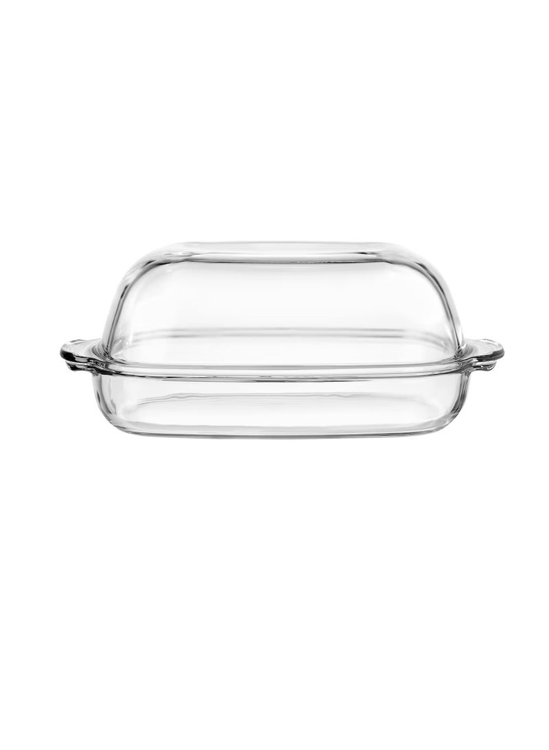 فرن / طبق تقديم بغطاء زجاج شفاف 42x26 سم  - Image 2