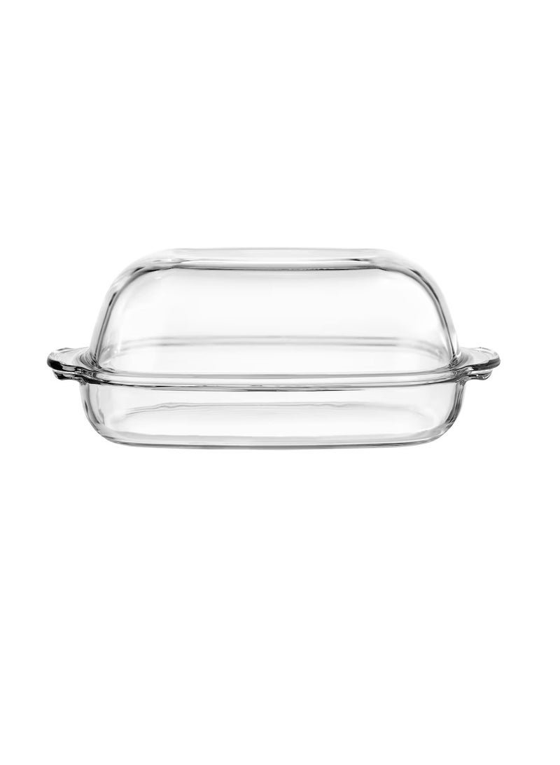 فرن / طبق تقديم بغطاء زجاج شفاف 42x26 سم  - Image 1