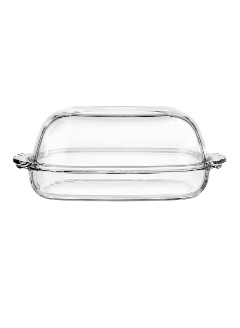 فرن / طبق تقديم بغطاء زجاج شفاف 42x26 سم  - Image 3