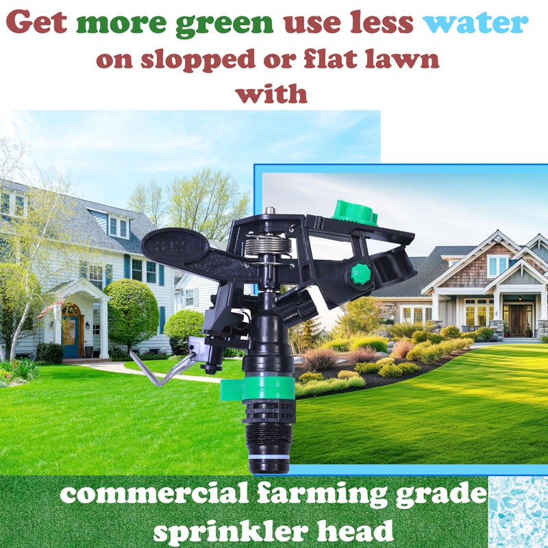 APT Pulsating Impact Sprinklers for Yard, Lawn & Garden, 80 to 5800 Ft. Sq. Adjustable Spray (2Pcs) - Image 4