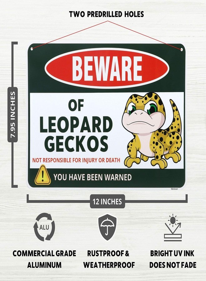 Venicor Leopard Gecko Sign Decor - 8 x 12 Inches - Aluminum - Leopard Gecko Tank Accessories Supplies Toy Gift - Image 2