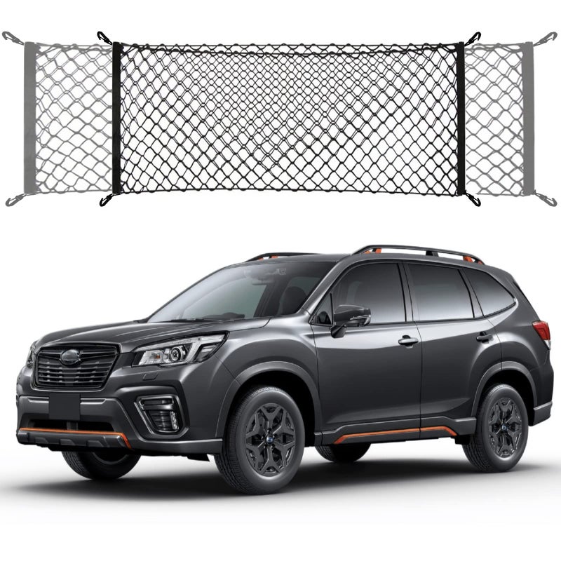 Omocyra Trunk Cargo Net Compatible with Subaru Forester SK New 2025 2024 2023 2022 2021 2020 2019 2018 2017 2016 2015 2014 2013 2012 2011 2010 2009 2008 2007 2006-1998 Car Rear Nylon Mesh Tailgate Netting - Image 1