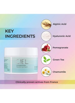 CIEL Hydration Plus Nourishing Face Cream For Men & Woman With Hyaluronic Acid & Green Tea |Gel Based Daily Face Moisturizer - 50G  - Image 3