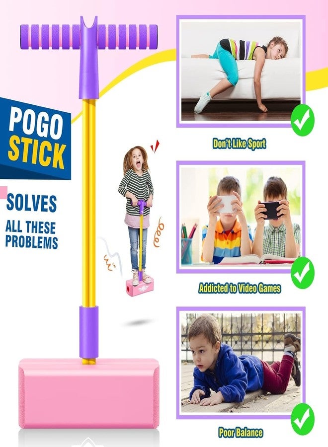 TECH LOGO ELECTRONICS Pogo Stick for Toddlers Cool Toys for Autistic Fun Sports Games for Kids Sports Games Jumping Stick Makes Squeaky Sounds Improves Balance, Bouncing Toy Great Gift(Multi Colour) - Image 3