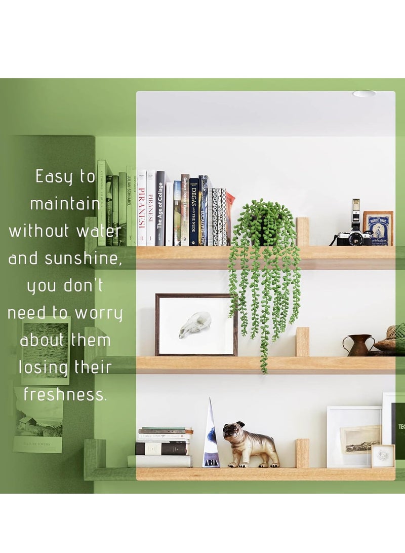 Indoor Artificial Pearl String Pot with Long-Path Realistic Green Artificial Hanging Succulents for Living Room, Kitchen, Balcony, Garden, Bedroom Decoration - Image 3