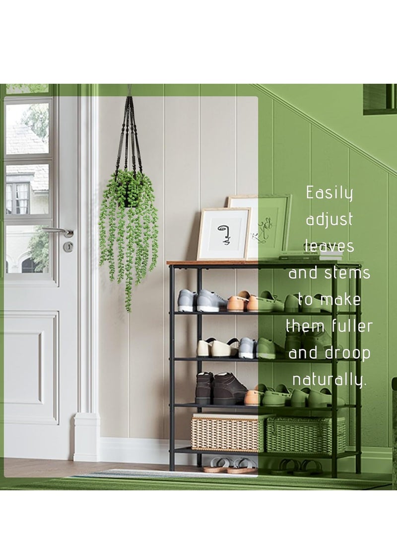 Indoor Artificial Pearl String Pot with Long-Path Realistic Green Artificial Hanging Succulents for Living Room, Kitchen, Balcony, Garden, Bedroom Decoration - Image 5