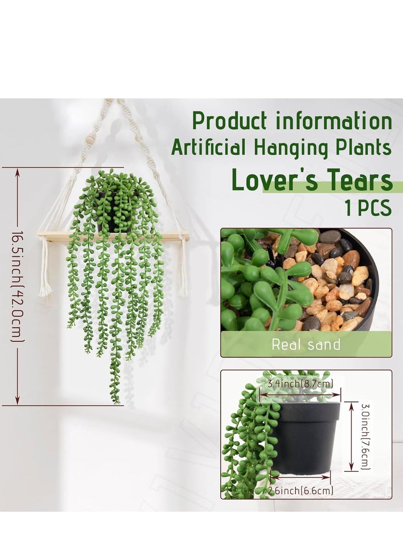 Indoor Artificial Pearl String Pot with Long-Path Realistic Green Artificial Hanging Succulents for Living Room, Kitchen, Balcony, Garden, Bedroom Decoration - Image 2