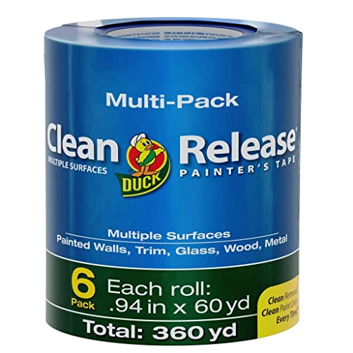 Duck Clean Release Blue Painter's Tape 1-Inch (0.94-Inch x 60-Yard), 6 Rolls, 360 Total Yards, 240459 - Image 1